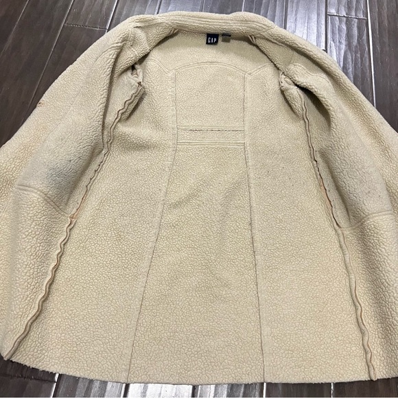 GAP long faux suede shearling lined coat - Picture 5 of 9